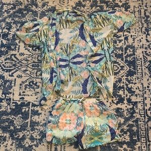 Tropical print matching set